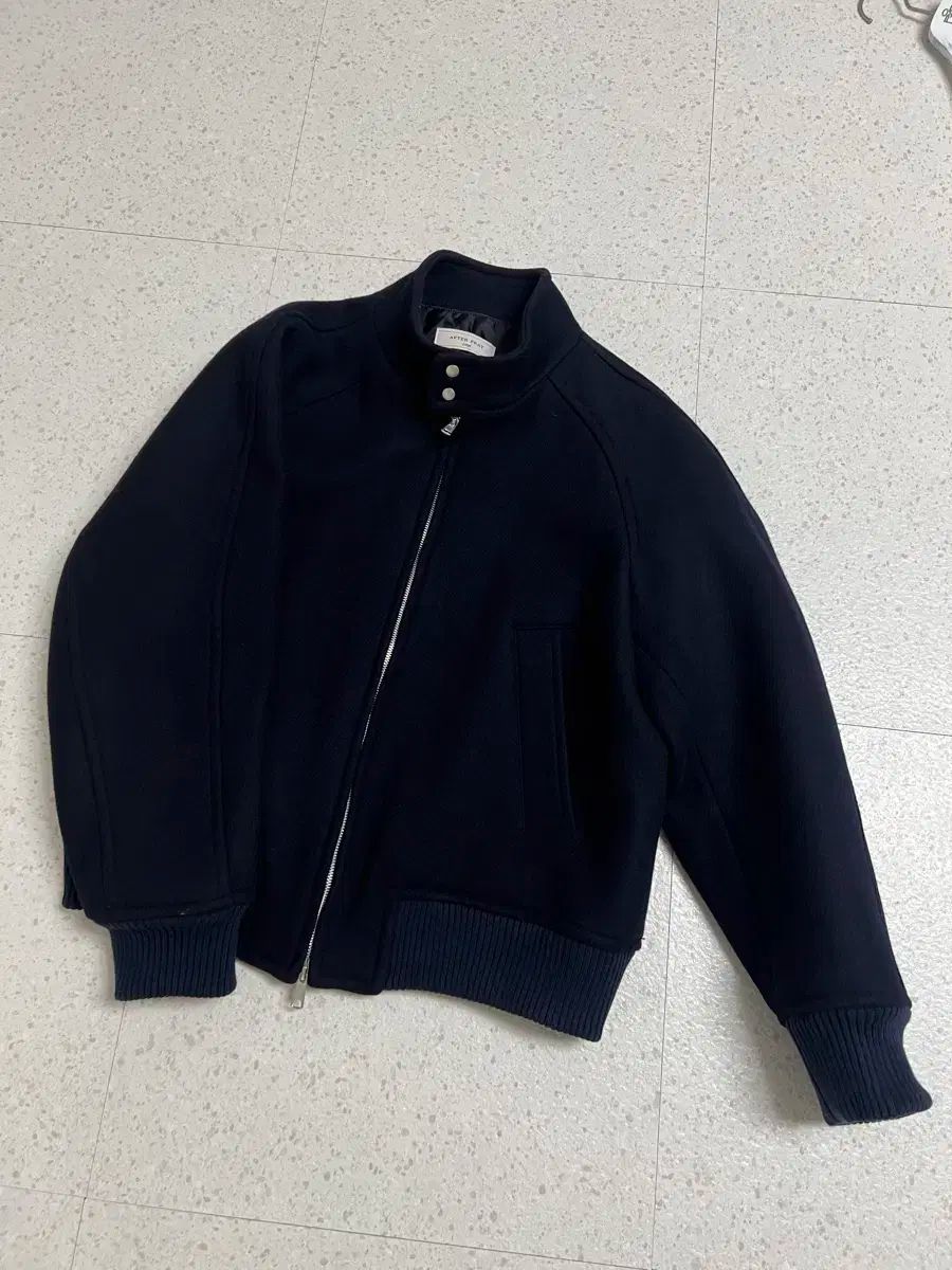 アフター フレイ ウールハリントン ジャケット xl ネイビー