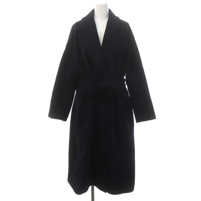 ジャーナルスタンダード JOURNAL STANDARD メルトンダブルコート アウター ロング ベルト付き S 紺 ネイビー /HK ■OS