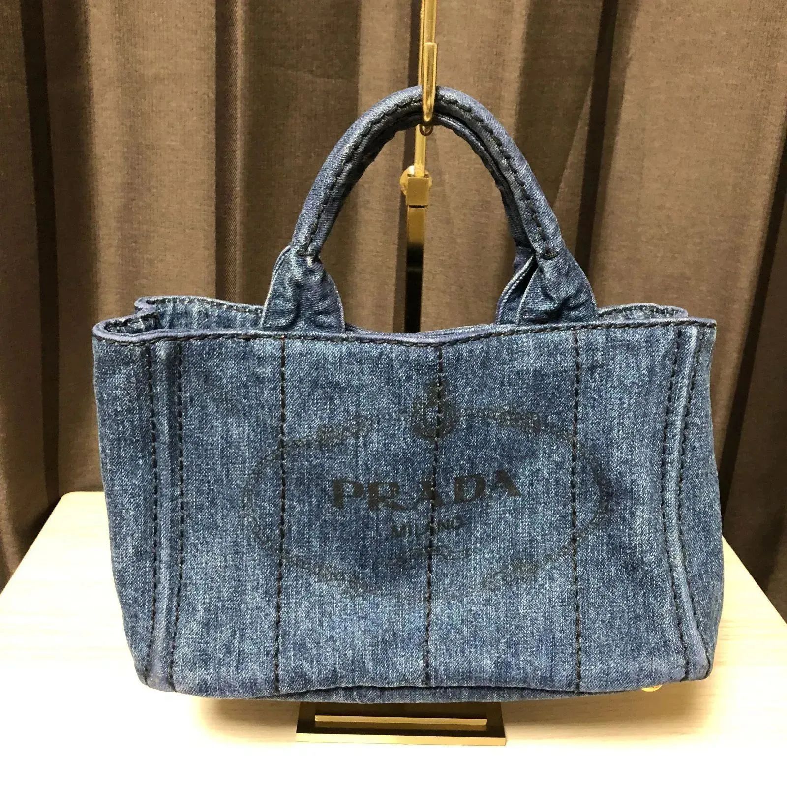 ⭐美品⭐ＰＲＡＤＡ プラダ カナパ デニム ハンドバッグ ブルー 人気 ...