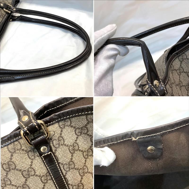 グッチ（GUCCI）GGスプリーム トート PVC 197953 214307 角割れ