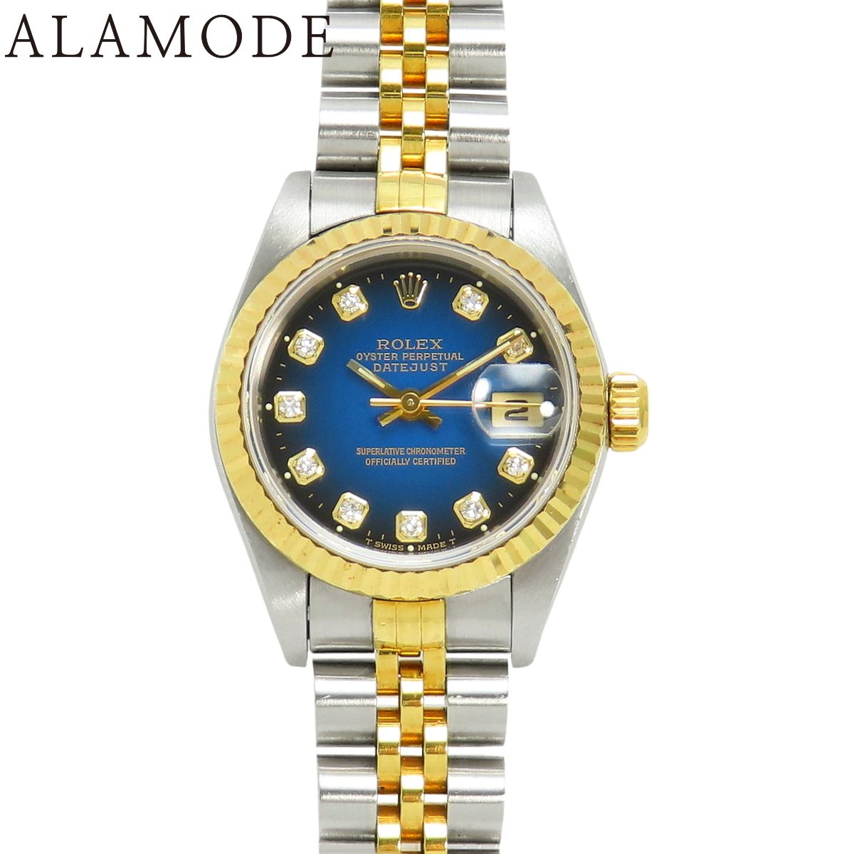 ROLEX(ロレックス) 腕時計 デイトジャスト 69173 レディース SS×K18YG/18コマ ゴールド ジャンク ROLEX ロレックス DATEJUST デイトジャスト 69173 W番 自動巻