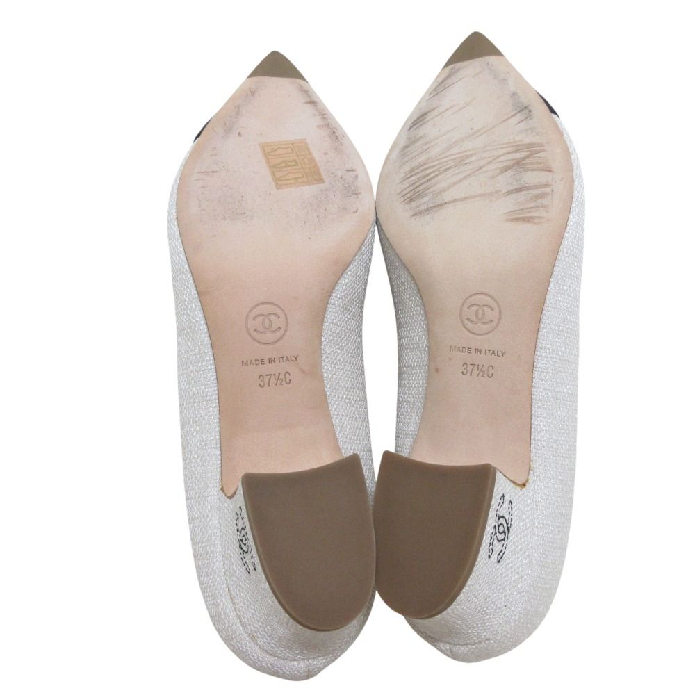 美品 CHANEL ココマーク ポインテッドトゥパンプス パール スエード 美品 CHANEL ココマーク ポインテッドトゥパンプス パール