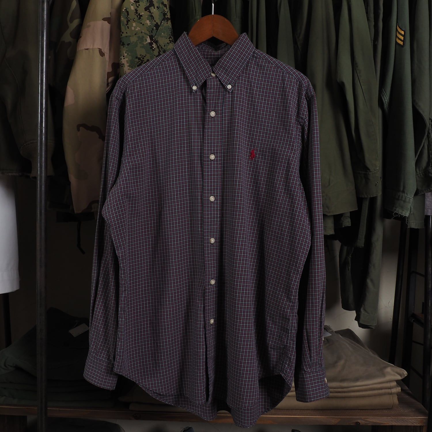 90s 00s Ralph Lauren ラルフローレン シャツチェック M ビンテージ ボタンダウン