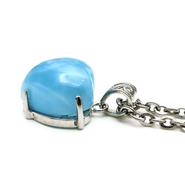 天然石⭐︎ラリマー⭐︎月⭐︎ムーン⭐︎二個セット⭐︎ペンダント⭐︎ドミニカ産⭐︎シルバー925 ラリマー ネックレス ハート型 天然石 ペンダント 注文 Silver925