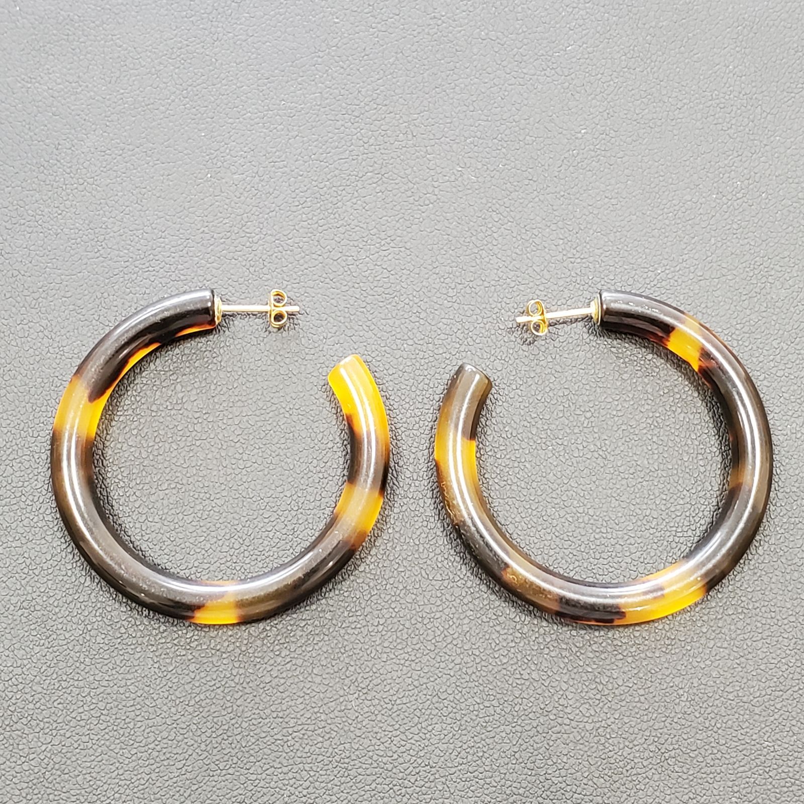 べっ甲フープピアス k18 EL5】べっ甲 鼈甲 フープピアス 金具K18