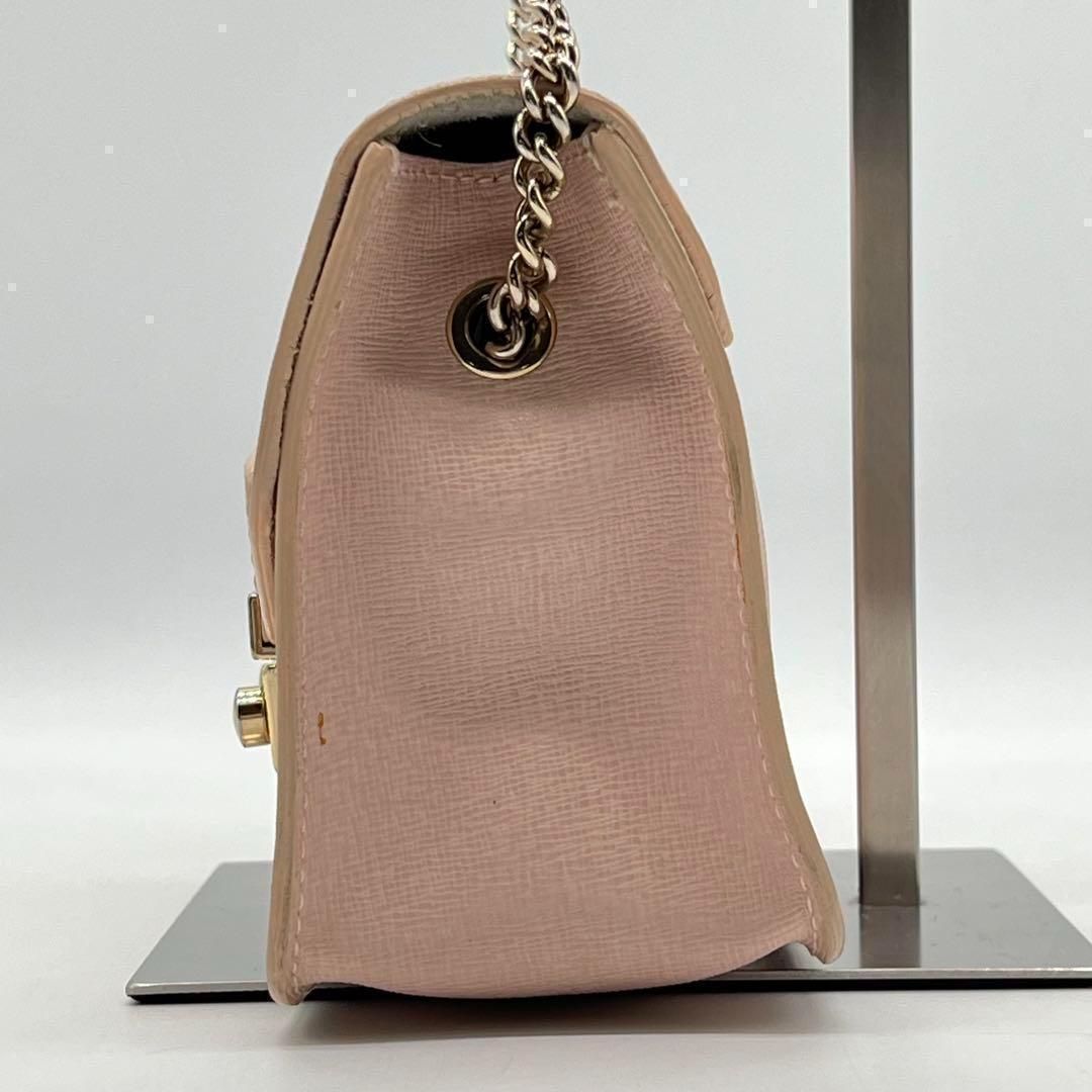 美品】FURLA メトロポリス チェーン ショルダーバッグ ピンク