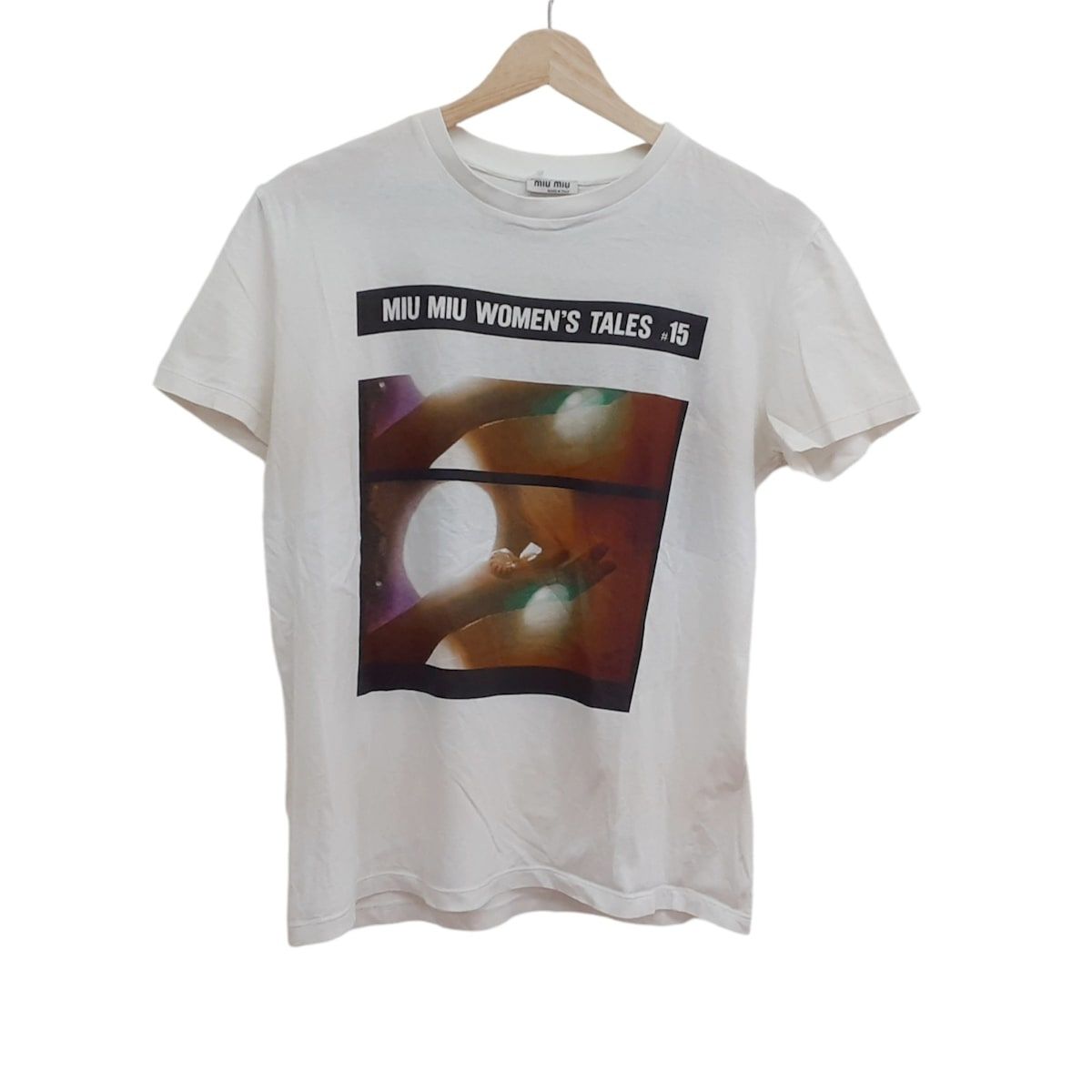 miumiu(ミュウミュウ) 半袖Tシャツ サイズM レディース美品 - 白×黒 