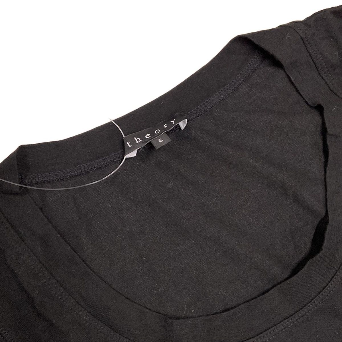 Theory - theory(セオリー) 長袖Tシャツ サイズS レディース - 黒 長袖/コットン98％×ポリウレタン7％/クルーネック theory(セオリー) 長袖Tシャツ サイズS レディース - 黒 長袖