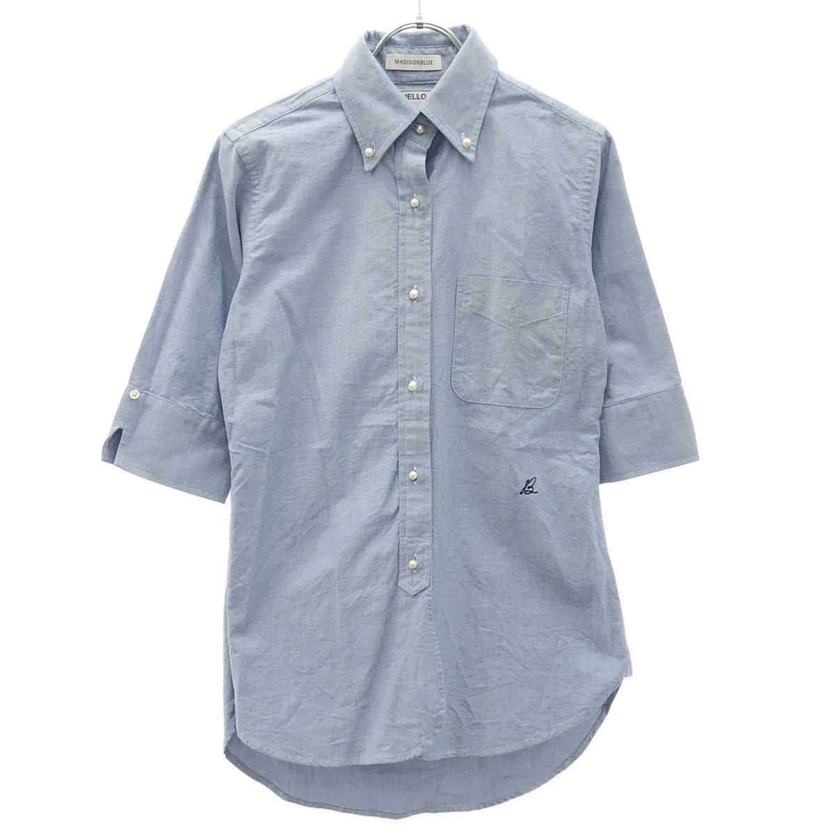 MADISON BLUE マディソンブルー パールボタンハーフスリーブシャツ MB999-5701C ブルー 00 XS