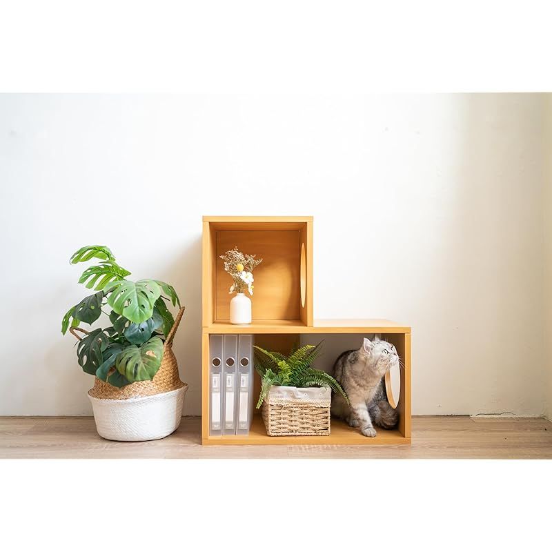 キャットタワー シェルフ 2段 猫 家具 撥水加工あり 棚 軽量 耐久性