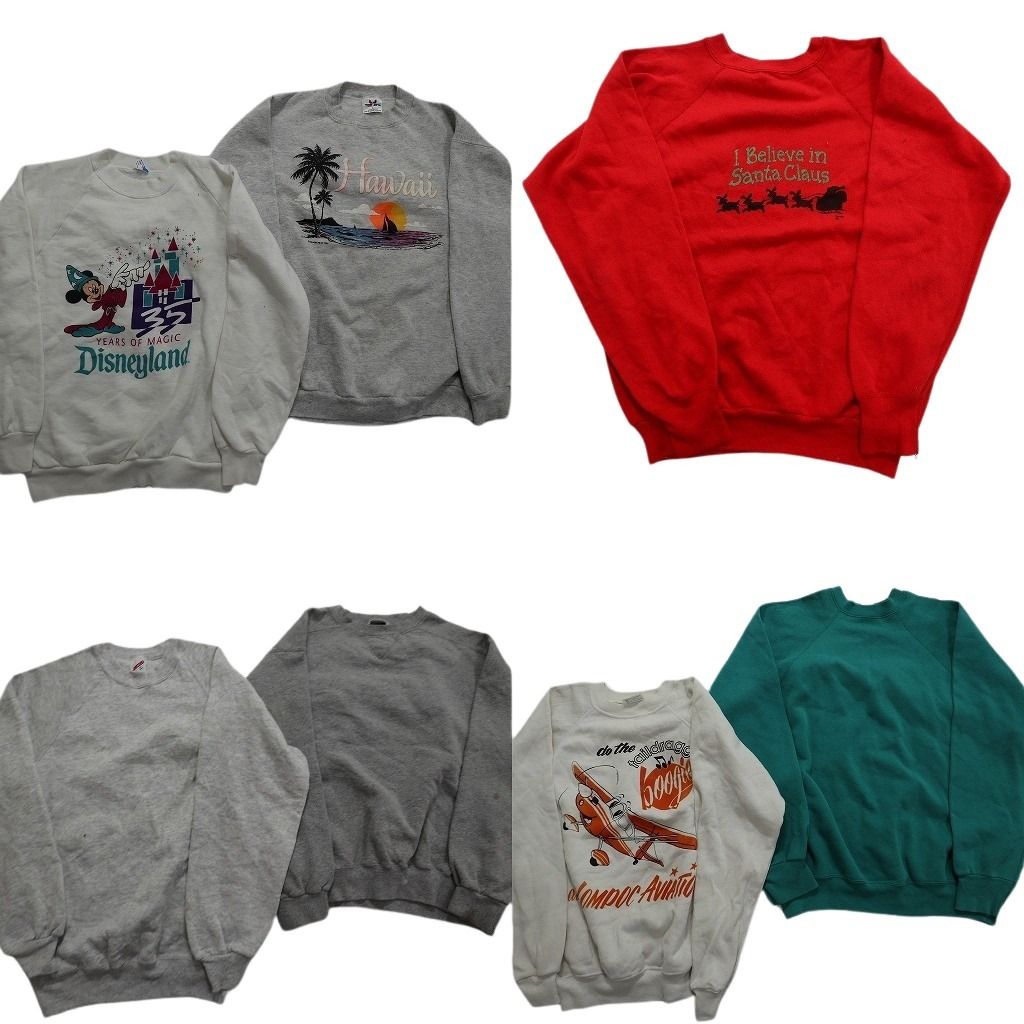 古着卸 まとめ売り USA製 スウェット 7枚セット (メンズ M /L ) ヘインズ ディズニー ミッキー ハワイ 無地  古着 MZ5816