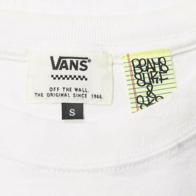 SSZ x VANS エスエスゼット エスエスズィー バンズ 別注 裏VANS プリントクルーネックTシャツ VA16HS-MT50BM S ホワイト 半袖 BEAMS SURF&SK8 トップス g10745