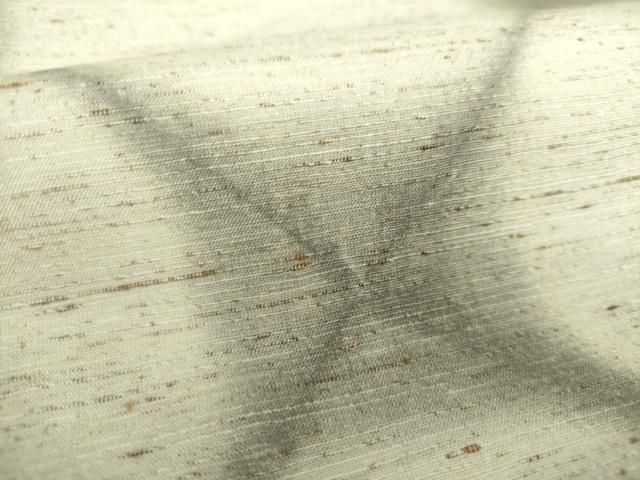 平和屋着物○両面 全通柄袋帯 ぜんまい紬 格子丸文 正絹 逸品 未