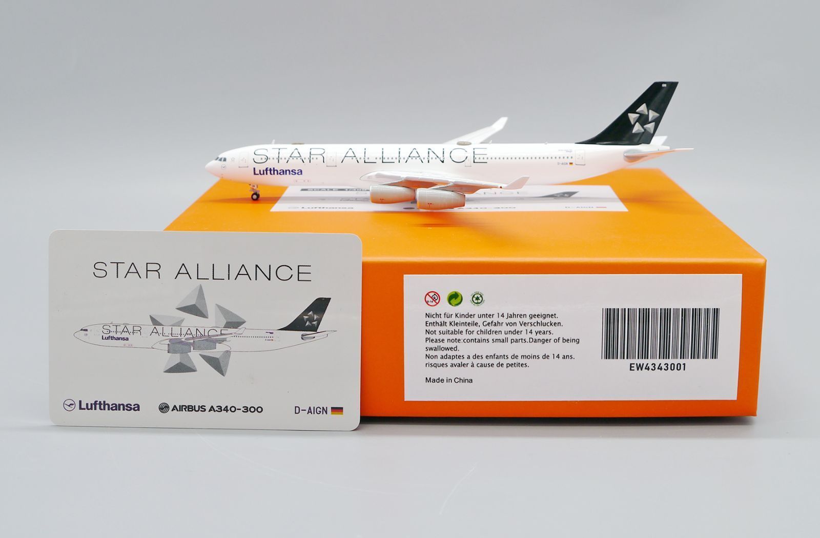 www.JetCollector.com: JFOX LUFTHANSA A340-300 W/STAND D-AIGZ