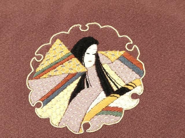 平和屋着物□訪問着 作家物 駒刺繍 雪輪几帳平安人物南天文 暈し