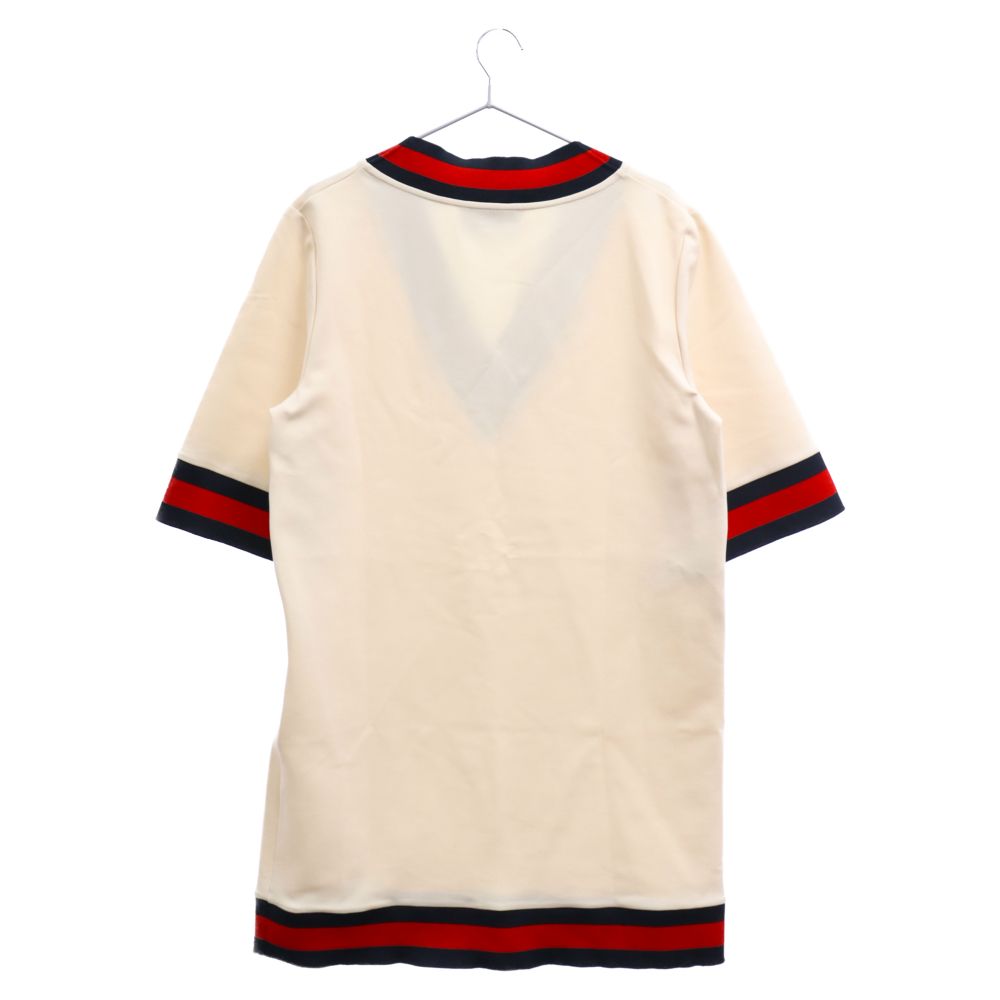 GUCCI (グッチ) ウェブ ストレッチヴィスコース 半袖ひざ丈ワンピース  