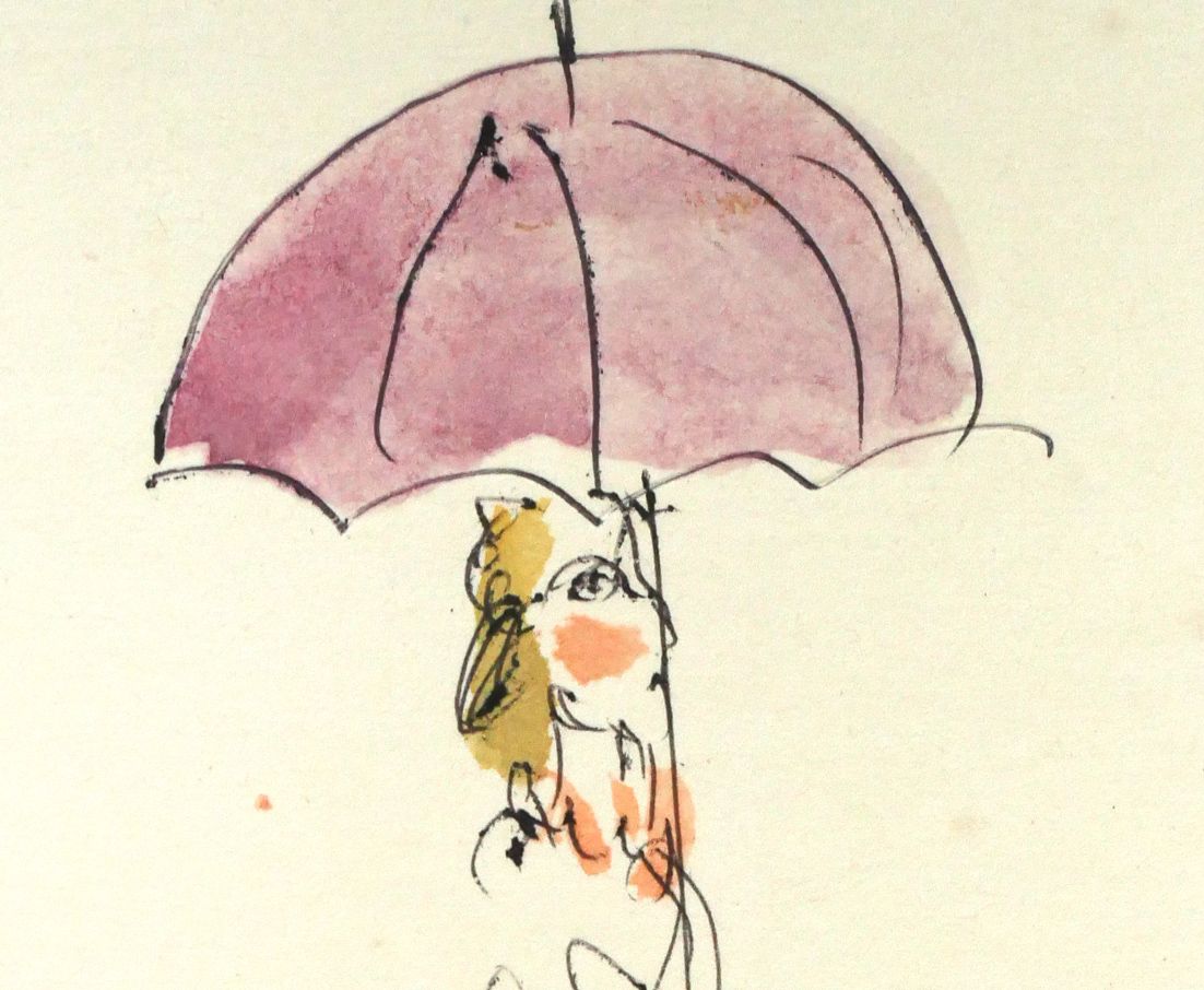 小野州一　　婦人図 小野州一 『女性と鳥』 リトグラフ - 北海道画廊