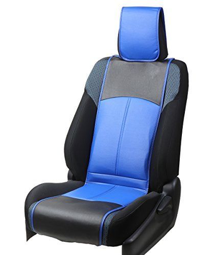 カスタムシートエプロン スタンダードタイプ ヘッドレストカバー付き 2席分 ブラックｘブルー