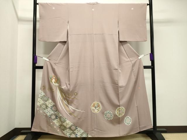 平和屋着物●豪華色留袖 作家物 駒刺繍 鳳凰花文 金彩 正絹 CAAY8145gh