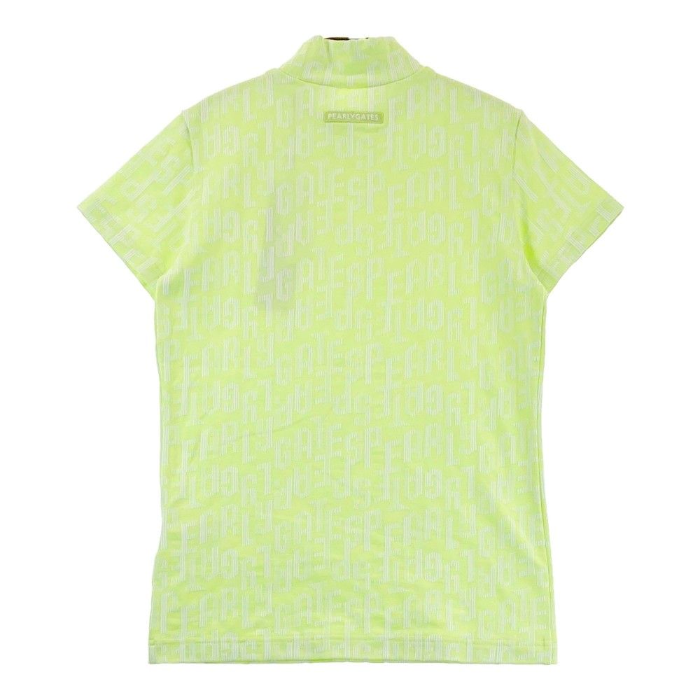 サイズ 0 PEARLY GATES パーリーゲイツ モデル ハイネック 半袖Tシャツ 総柄 グリーン系 240101254314 ゴルフウェア レディース ストスト