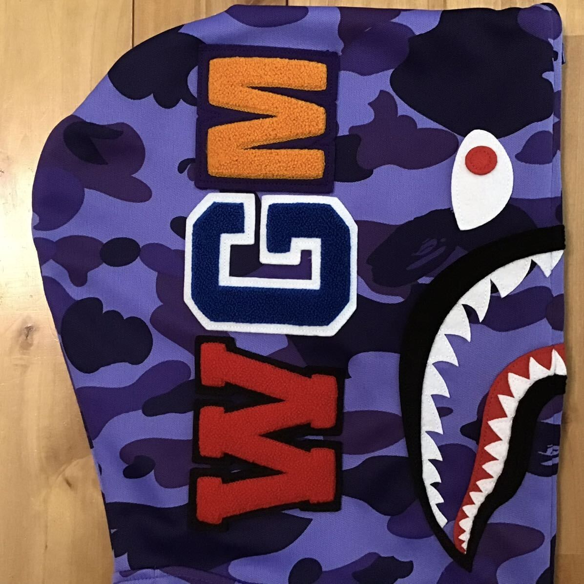 Purple camo ジャージ シャーク パーカー Mサイズ Jersey shark full zip hoodie a bathing ape  BAPE エイプ ベイプ 迷彩 - メルカリ