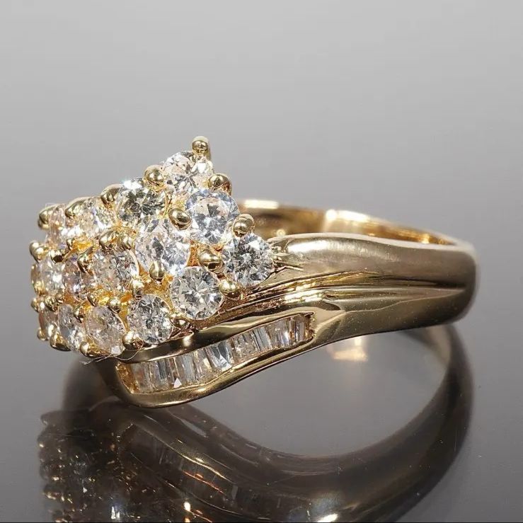 ダイヤ リング K18 ダイヤモンド 1.00ct 指輪18金メレ 1ct - メルカリ