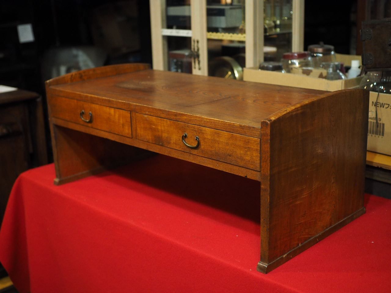 91年前の欅天板書斎机 昭和9年 古録展 送料無料 品番F44591