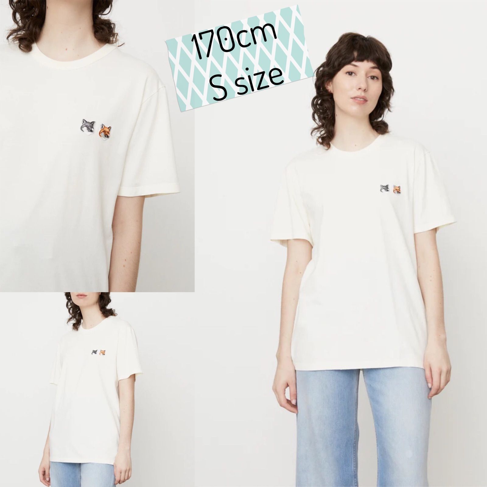 MAISON KITSUNE DOUBLE FOX HEAD PATCH Tシャツ メゾンキツネ ダブル