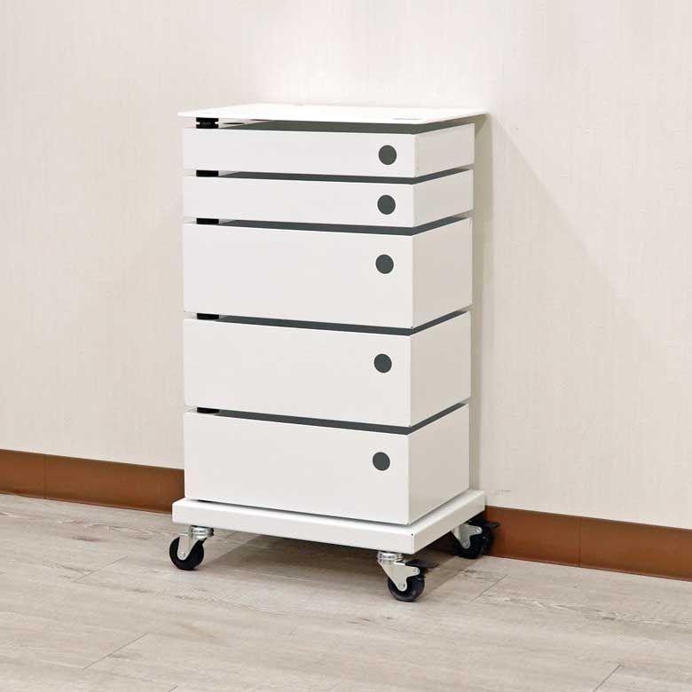 ファイルラック イタリア アイアン DOTTUS 5段 レターケース ホワイト