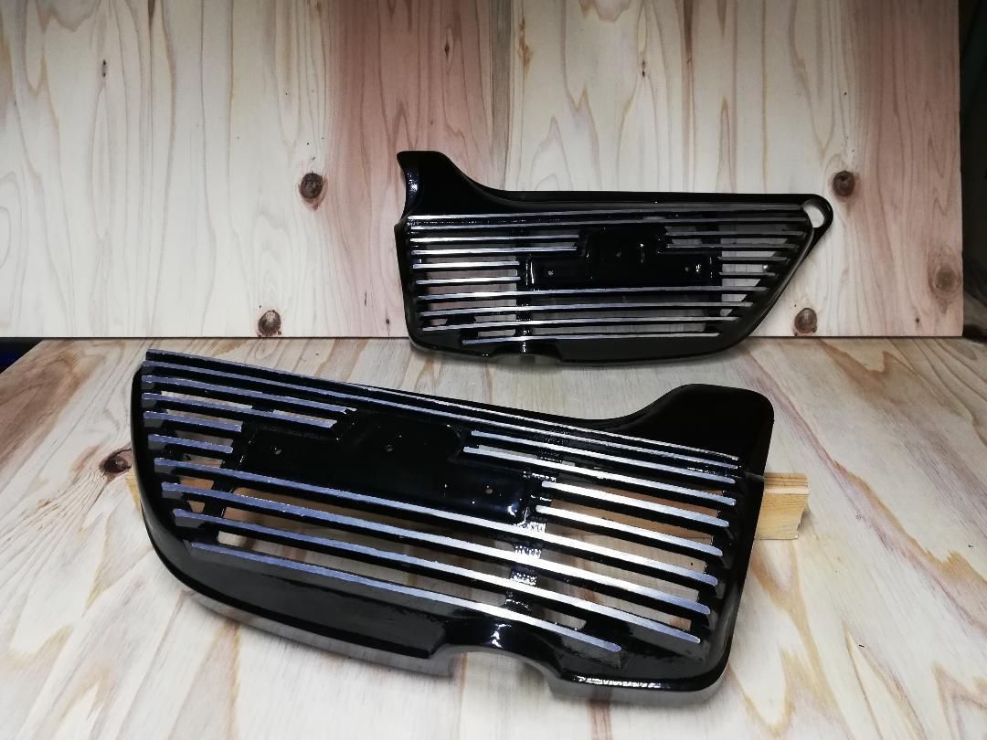 Z1 Z2アルフィン サイドカバー 黒 ロゴ有/Z750RS Z900 BEET Z1 Z2