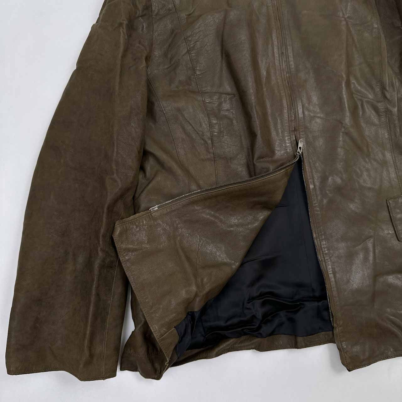 L'EQUIPE YOSHIE INABA 羊革 本革 ラムレザー ダブルジップ ノー L'EQUIPE YOSHIE INABA 羊革 本革 ラムレザー ダブルジップ ノー