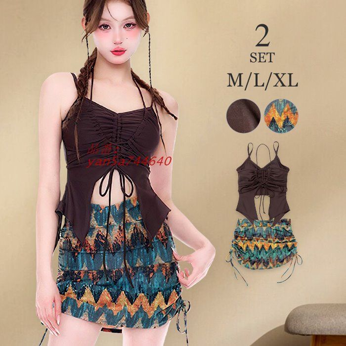 水着 レディース 体型カバー タンキニ カウガール おしゃれ yan5a744640