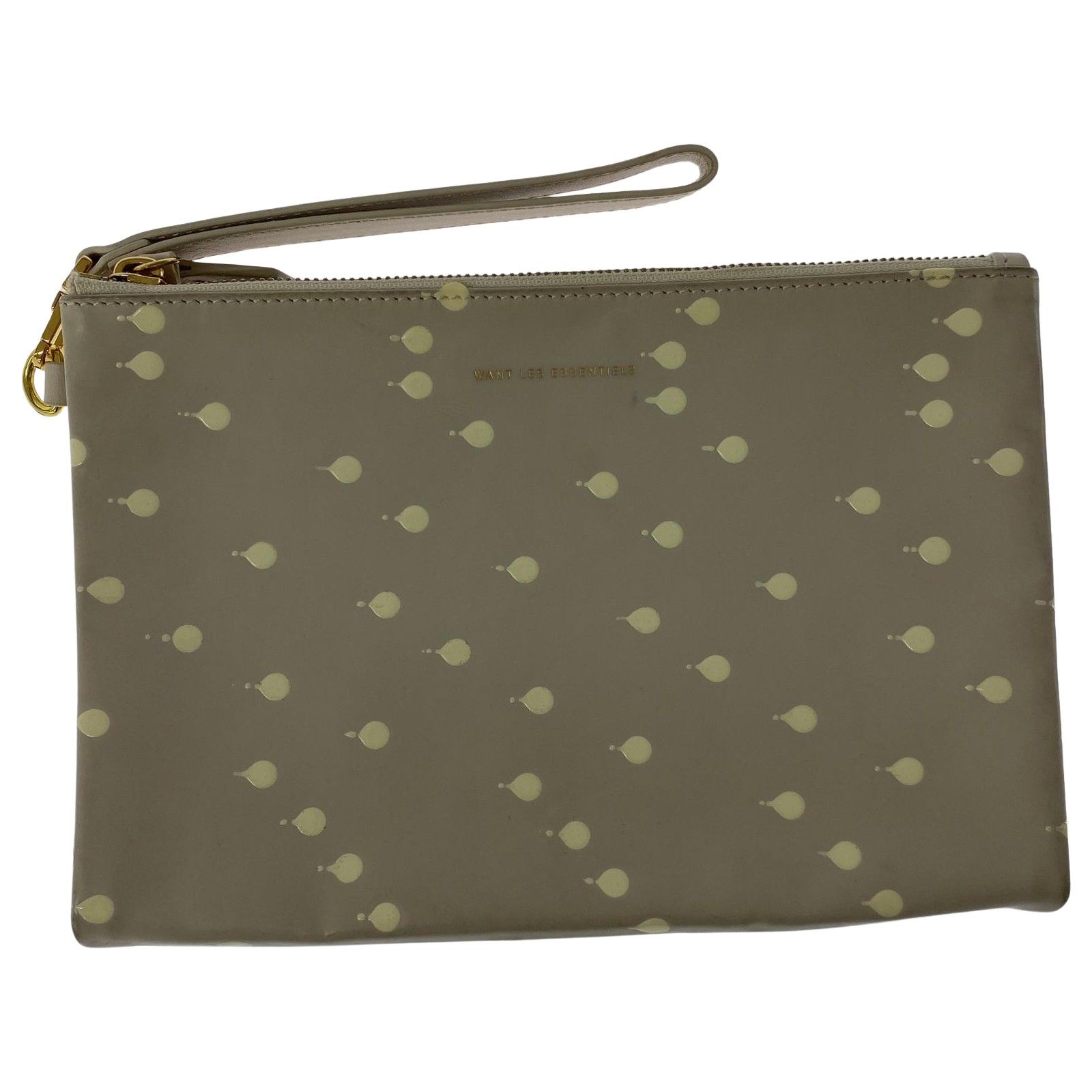WANT LES ESSENTIELS 総柄クラッチバッグ|グレージュ