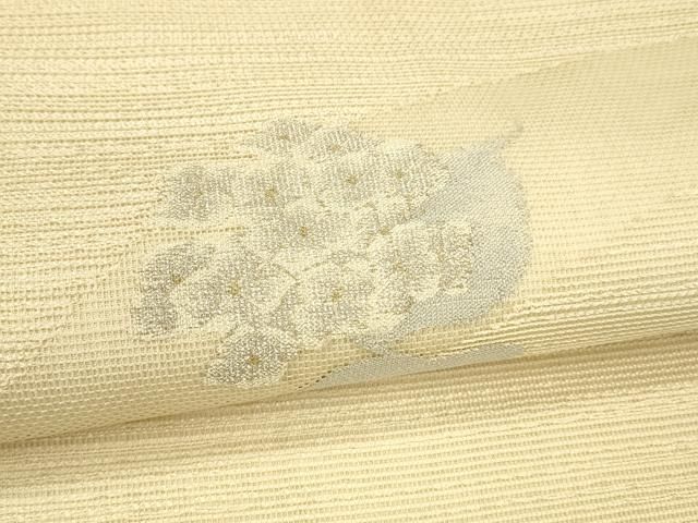 平和屋着物＊夏物 八寸名古屋帯 枝花文 金銀糸 正絹 逸品