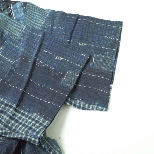 KUON クオン 21SS 日本製 BORO HAWAIIAN SHIRTS 襤褸ハワイアンシャツ 2101-SH0517 M NAVY 半袖 久遠 ボロ パッチワーク 転写 開襟 オープンカラー トップス【新古品】【中古】【KUON】 新品 KUON クオン 21SS 日本製 BORO HAWAIIAN SHIRTS 襤褸ハワイアン