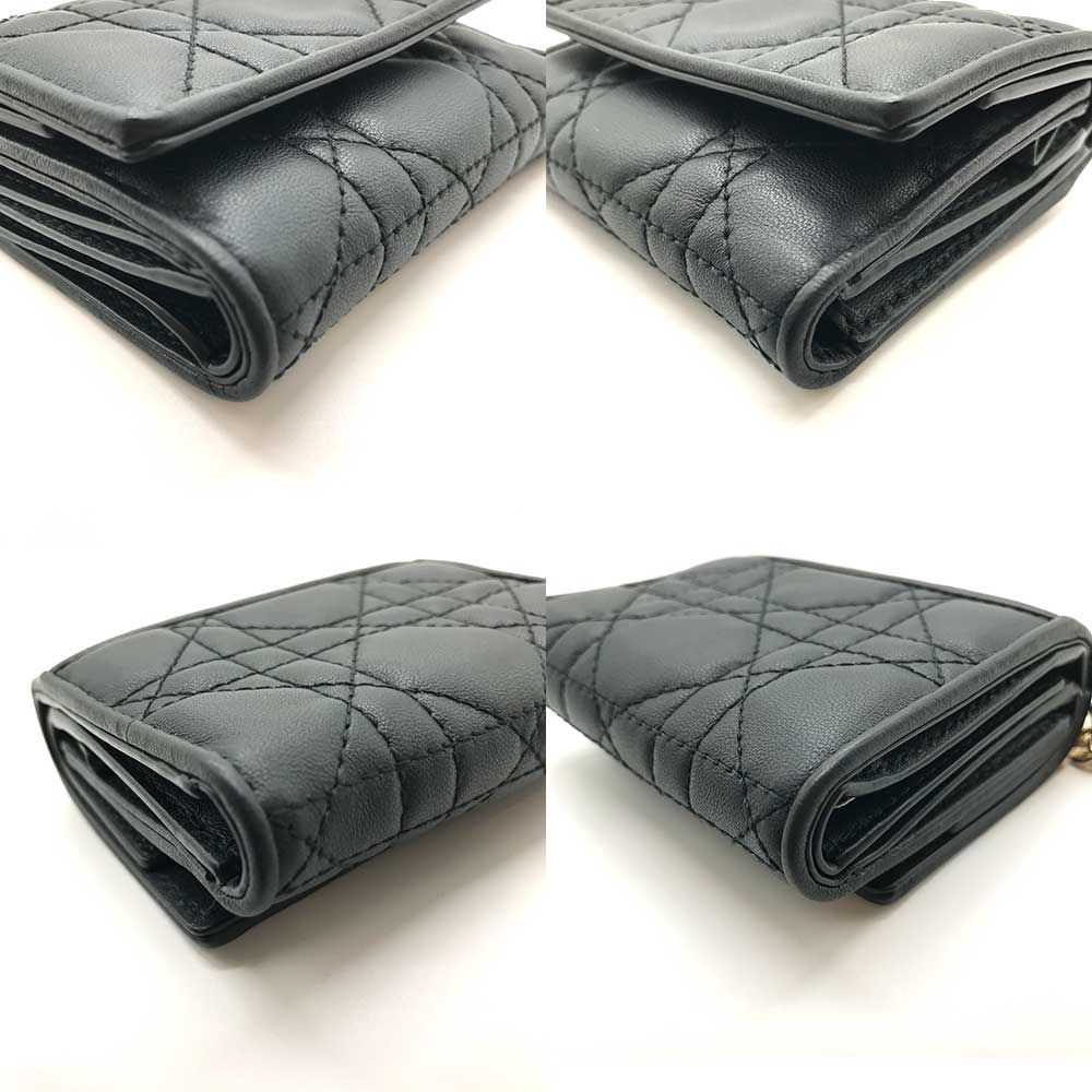 ディオール レディディオール ロータスウォレット レザー Aランク 中古  