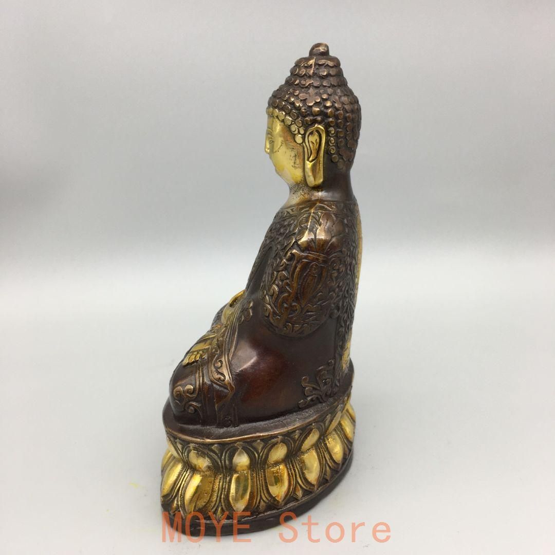 銅細工 釈迦牟尼仏像 仏教美術 置物 装飾品 工芸品 美術品 釈迦牟尼仏 装飾品 現代工芸品美術品 置物 釈迦牟尼仏 仏像 仏教美術