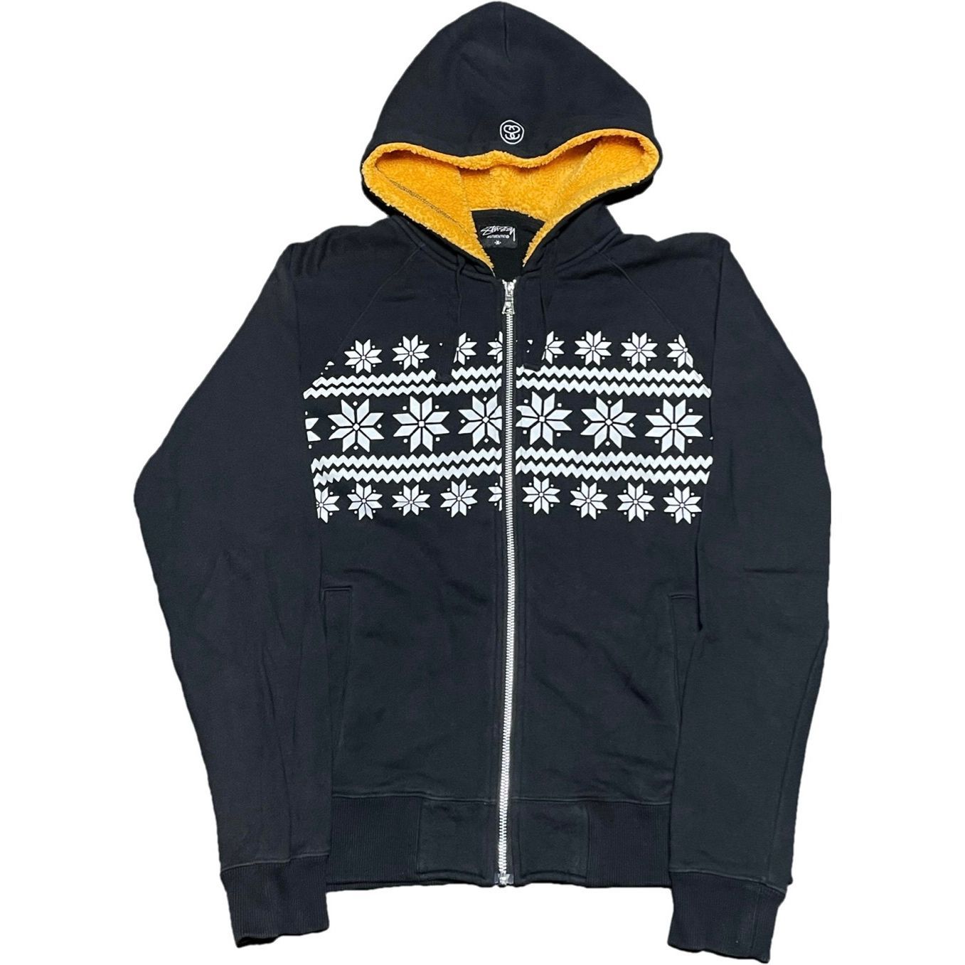 Stussy ブラック フルジップパーカー M STUSSY ブラック フルジップ 
