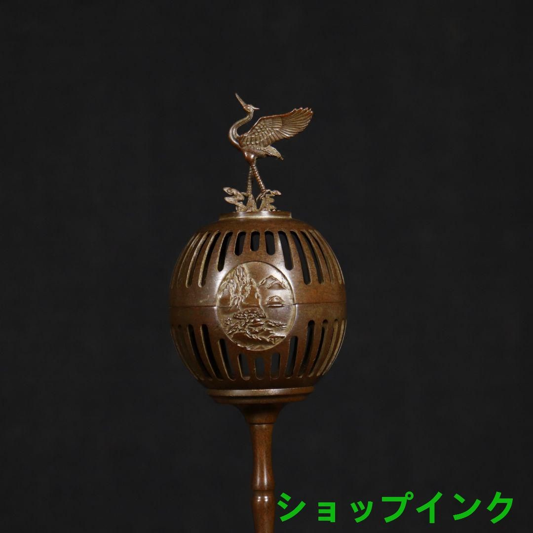 銅 細工 鶴守宮灯香炉 室内檀香香炉 禅意 置物 装飾品 工芸品 銅製 鶴守宮灯香炉檀香炉 禅意 茶室薫香炉 香道具 装飾品