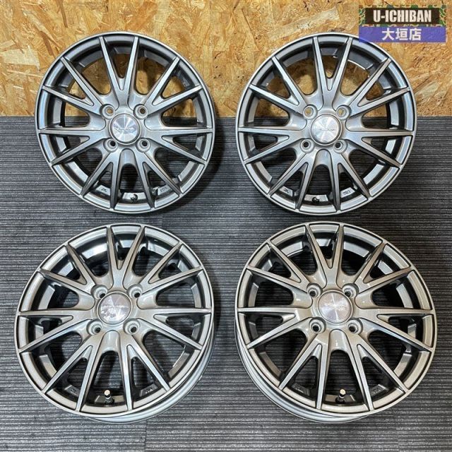 げ 軽自動車 タント ワゴンR ルークス ムーヴ スペーシア N-BOX ウェイク 等 ヴェルヴァ 4.5-14 45 4H100 ガンメタ ホイール 4本セット _002