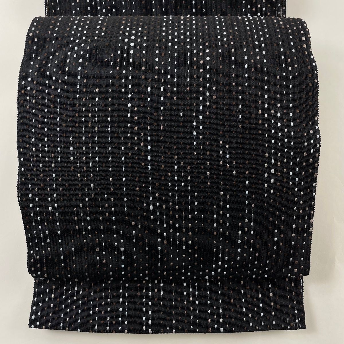 名古屋帯 美品 名品 証紙 夏帯 八寸名古屋帯 幾何学 黒 正絹 【】