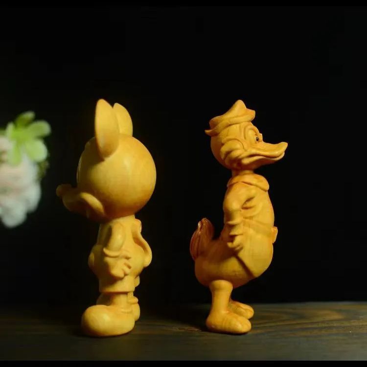 ドナルドダック　石の置物 ドナルド ダック 木製 置物 デスクオーナメント