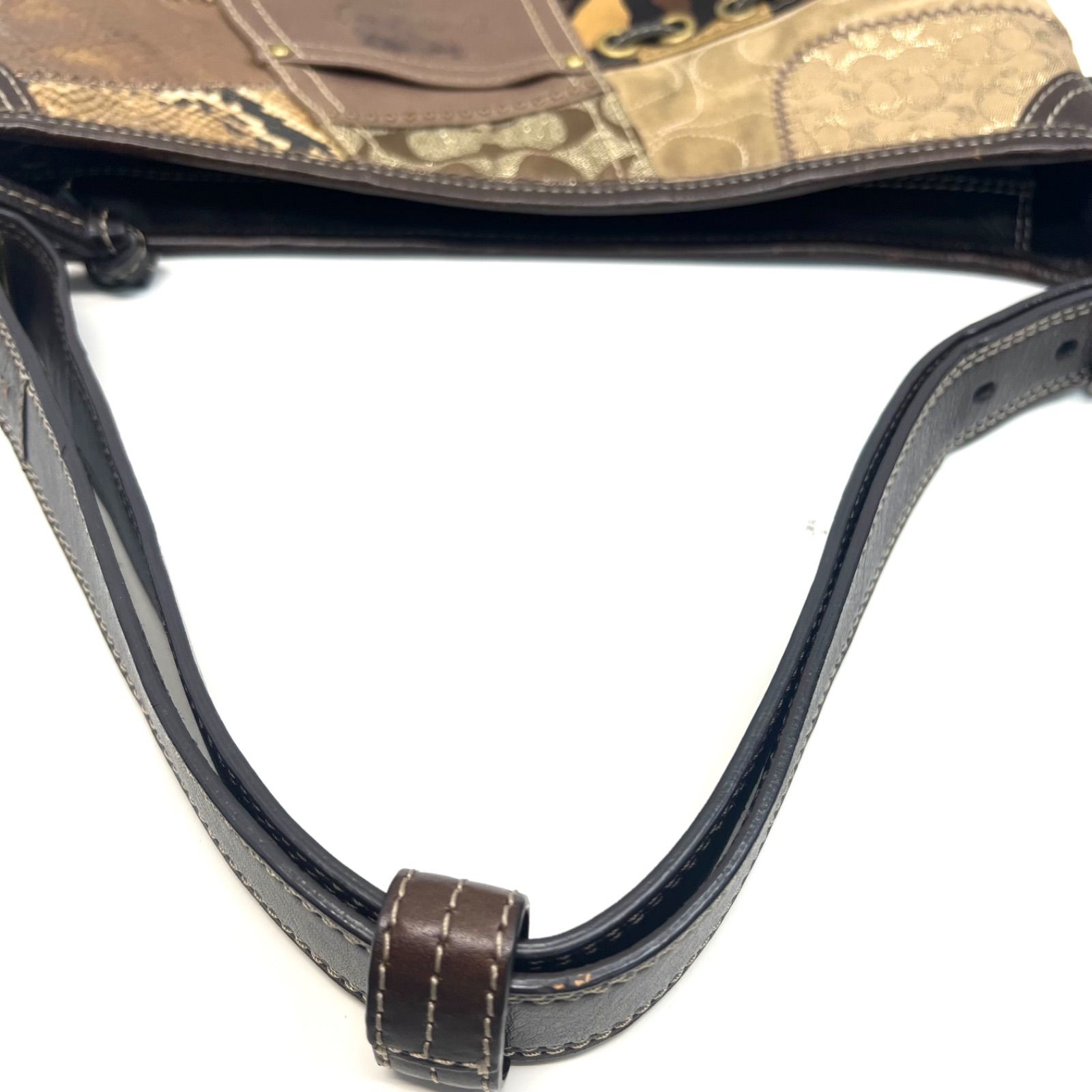 COACH コーチ ショルダーバッグ 豹柄 パッチワーク レオパード 12898