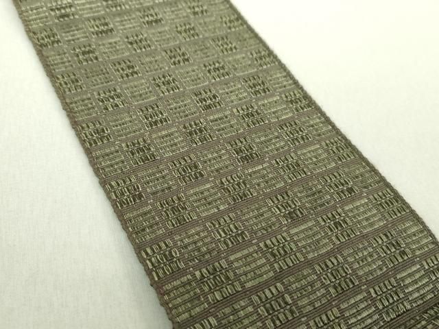 平和屋着物□男性 本場筑前博多織 両面 角帯 霞文 証紙付き 正絹 逸品