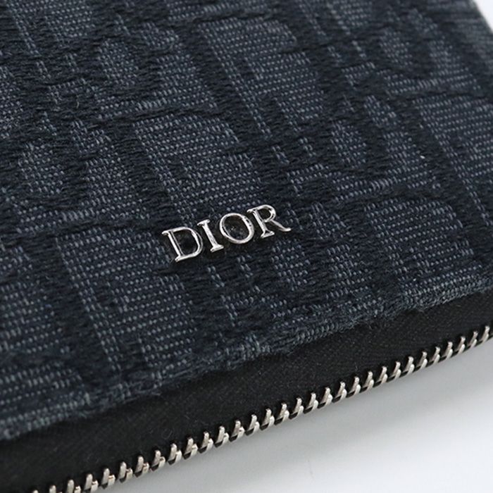 Christian Dior クリスチャンディオール ジップウォレット 2ESBC092YSE 03EU 二折財布小銭入付き/ディオール オブリーク【中古】 メンズ