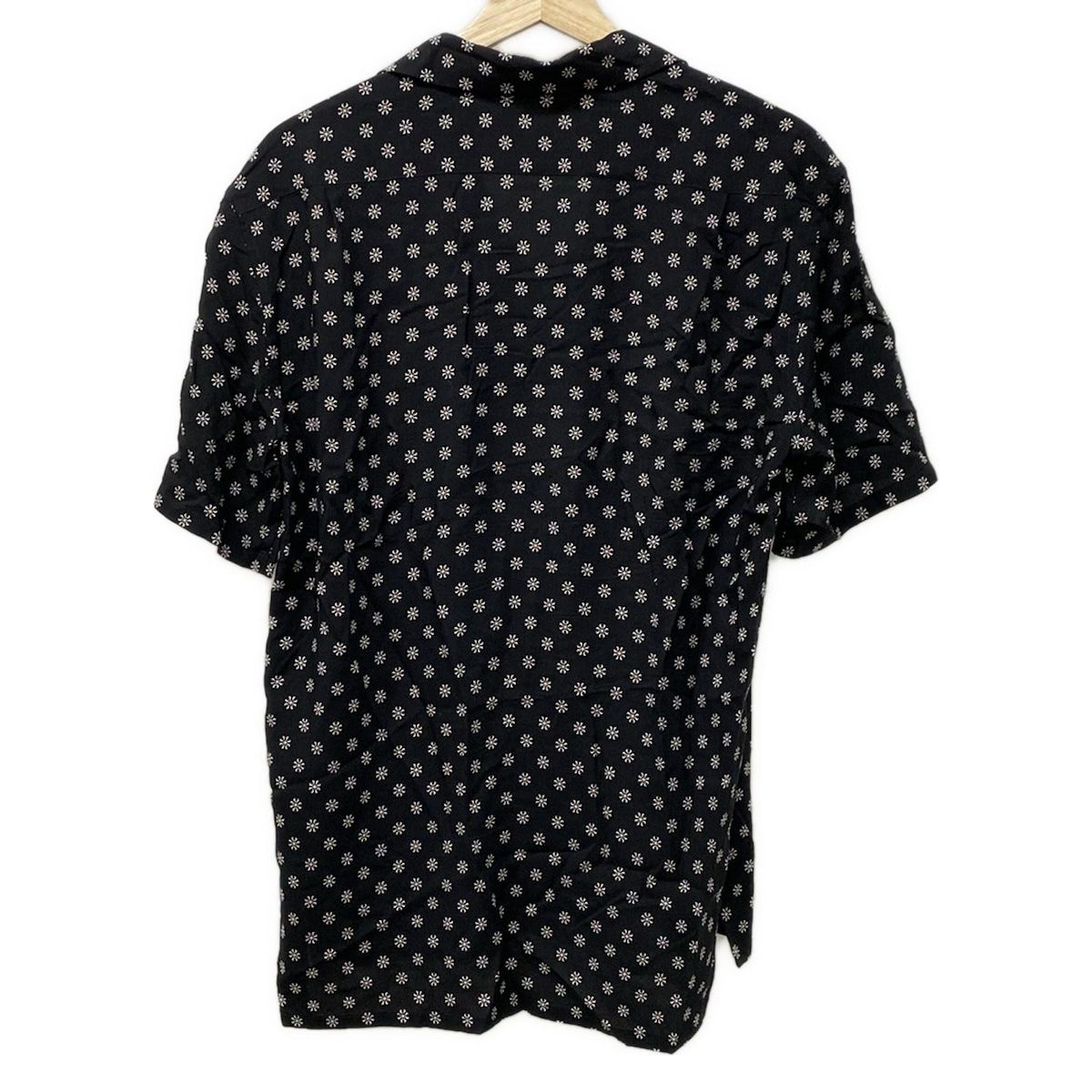 SAINT LAURENT PARIS サンローランパリ 半袖シャツ メンズ - 531956 黒×白 半袖|総柄