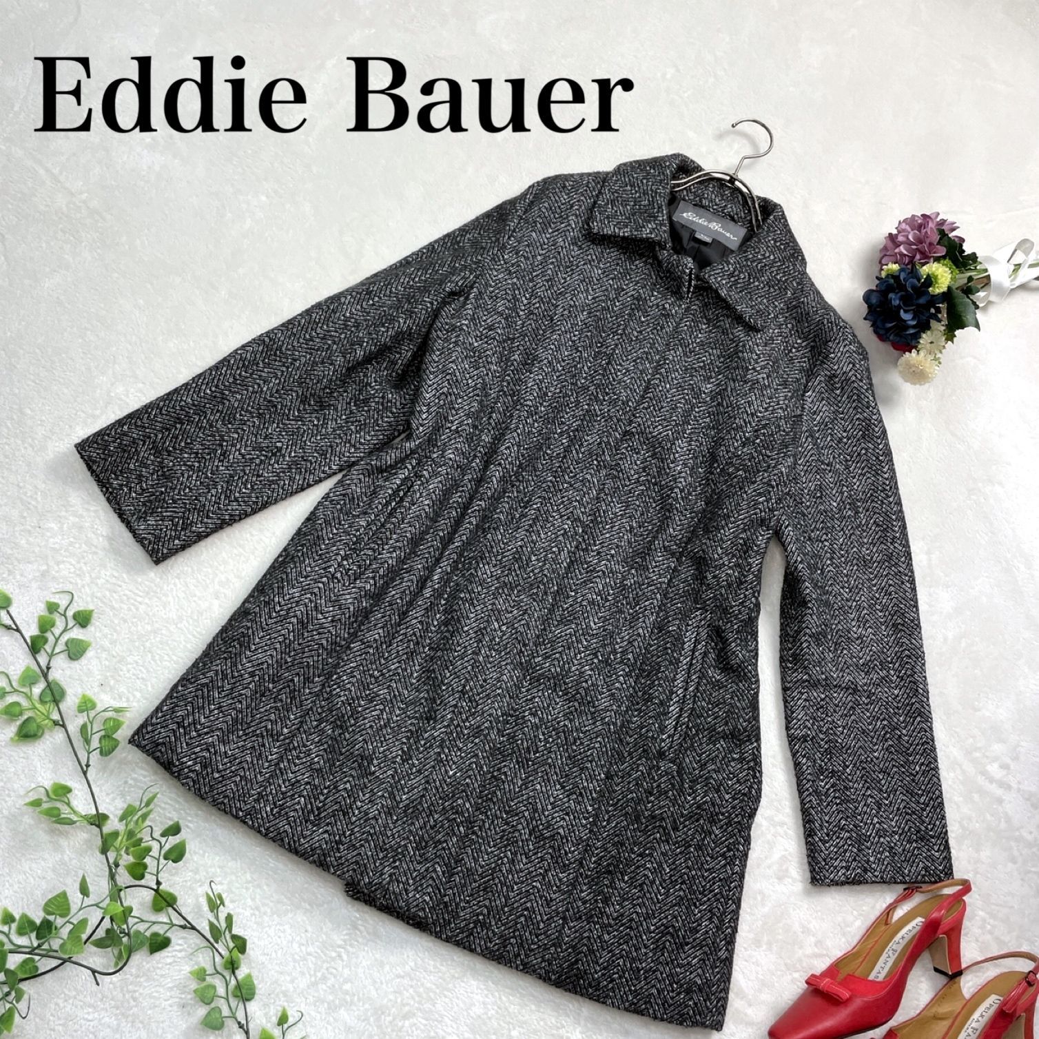 エディーバウアー（Eddie Bauer) ヘリンボーン ソフトツイード 中綿