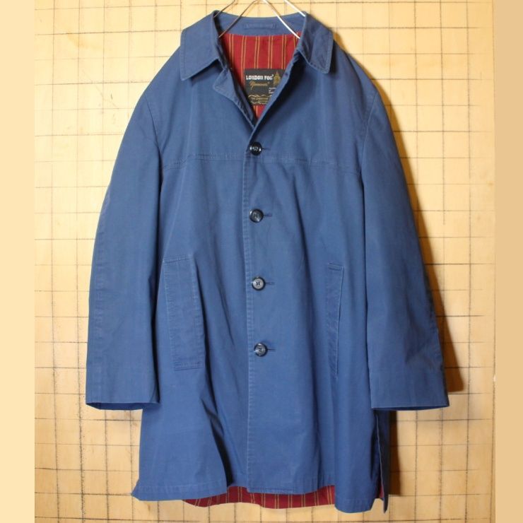 60s70s LONDON FOG ステンカラー コートネイビーML aw119