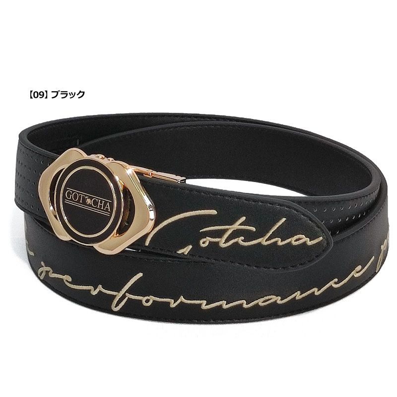 選択可 GOTCHA GOLF ガッチャゴルフ メンズ ホールレスバックルベルト ラグジュアリー パンチング ゴルフウェア