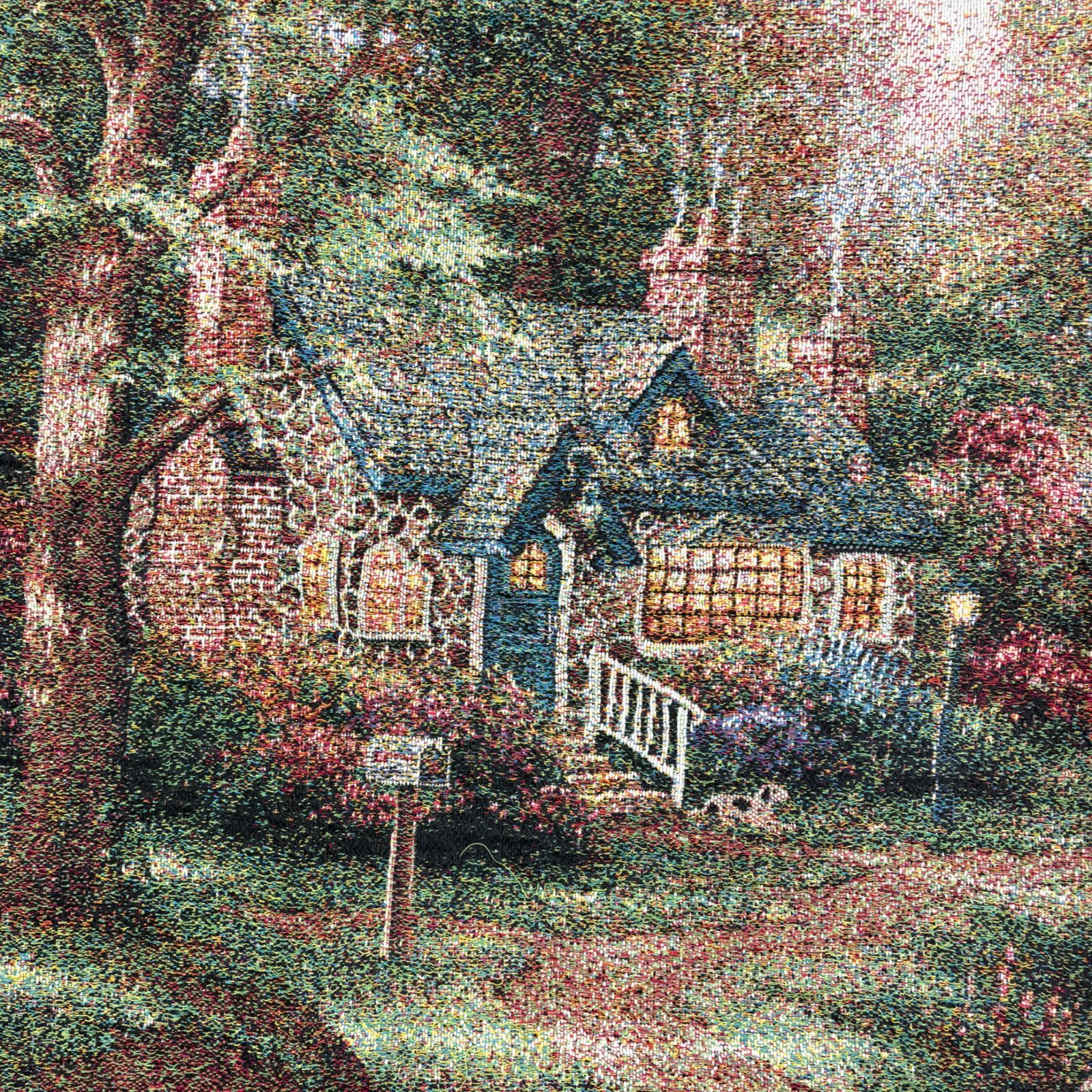 vintageラグ カーペット USA製 コテージ アート 風景 1566